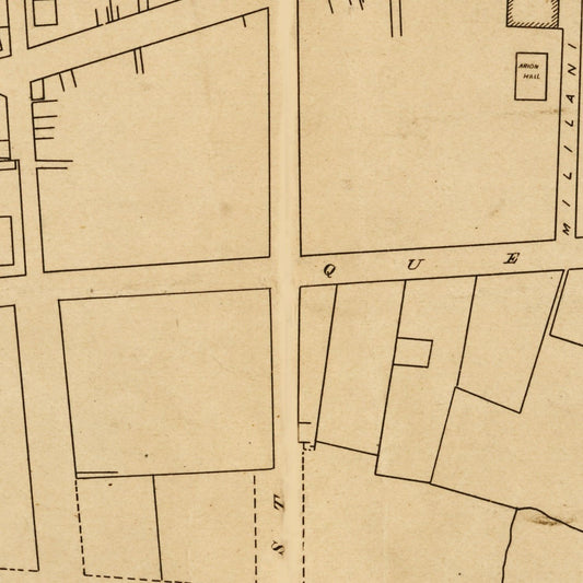 Vintage Map of Honolulu, Hawaii, 1893