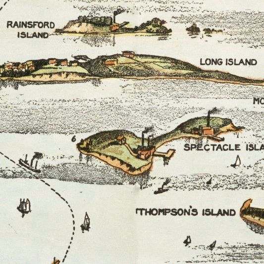 Vintage Map of Boston Harbor, Massachusetts, 1920