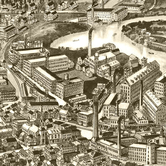 Vintage Map of Amesbury, Massachusetts, 1914