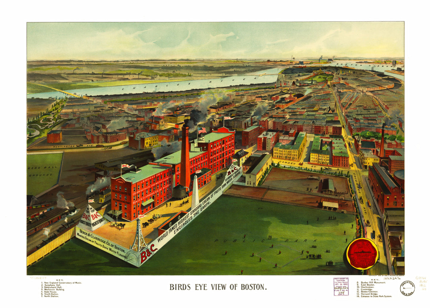 Vintage Map of Boston, Massachusetts, 1902