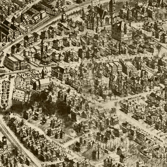 Vintage Map of Bristol, Connecticut, 1906