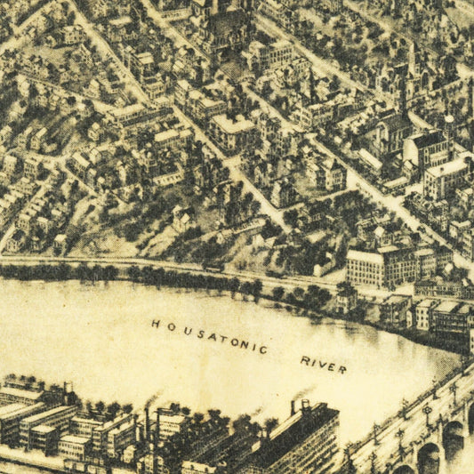 Vintage Map of Derby, Connecticut, 1920