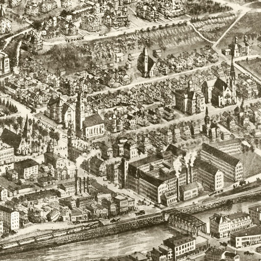 Vintage Map of Naugatuck, Connecticut, 1906