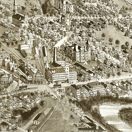 Vintage Map of Plainville, Connecticut, 1907