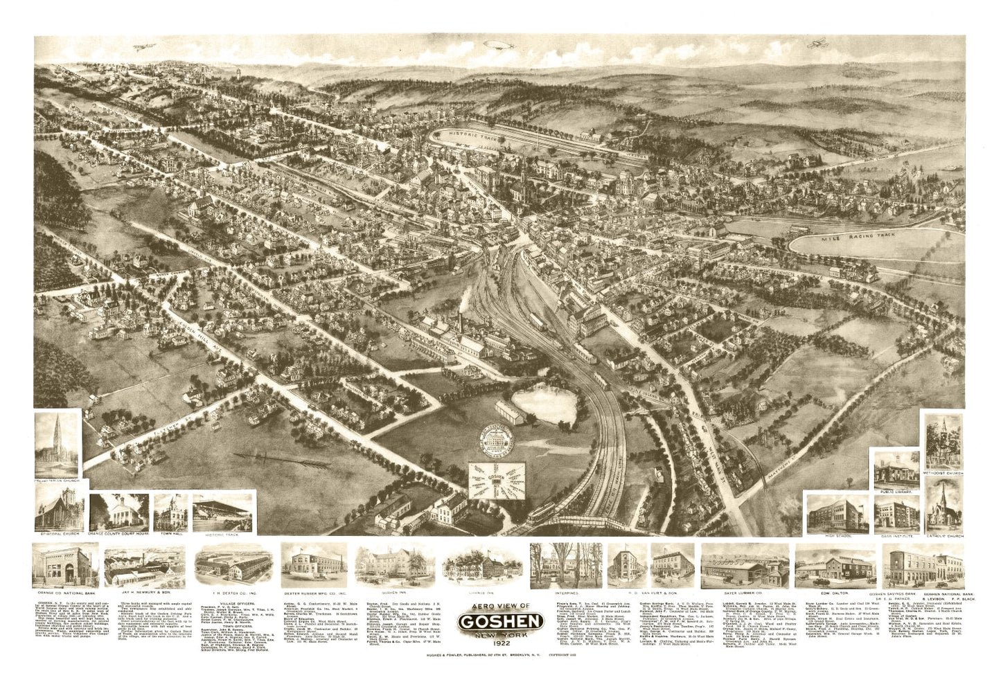 Vintage Map of Goshen, New York, 1922