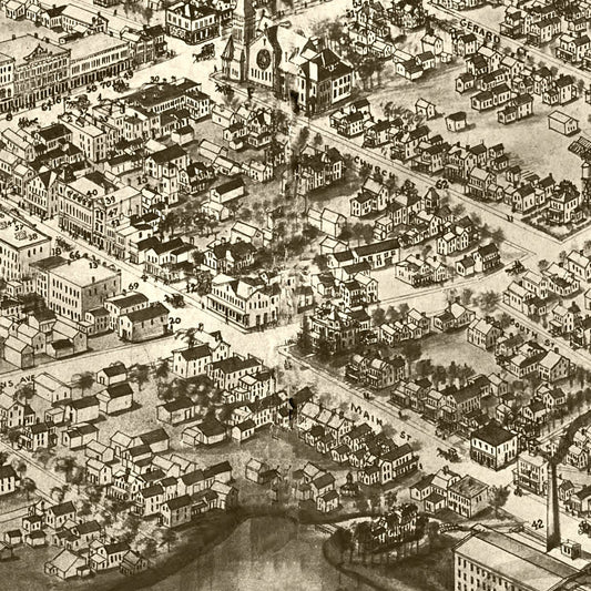 Vintage Map of Patchogue, New York, 1905