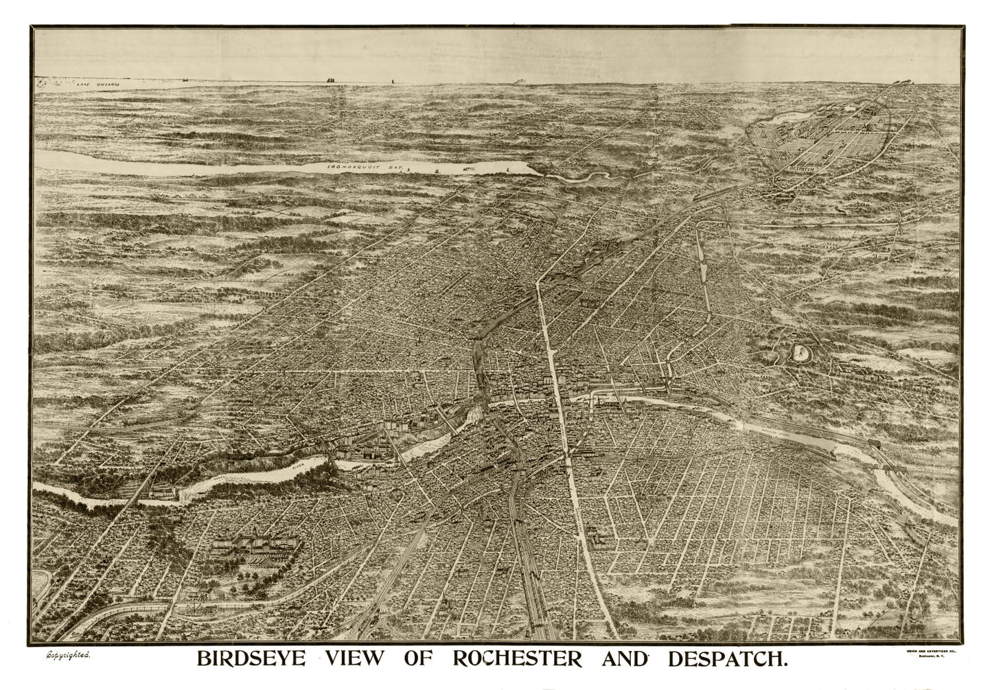 Vintage Map of Rochester, New York, 1910