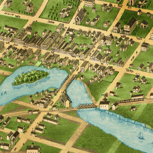 Vintage Map of Sioux Falls, South Dakota, 1881