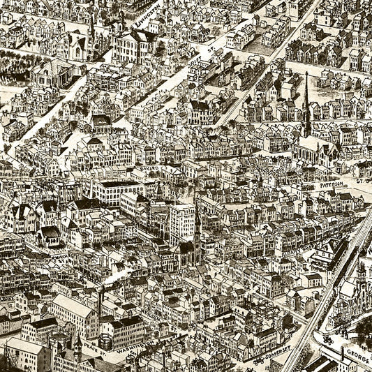 Vintage Map of New Brunswick, New Jersey, 1910
