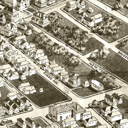 Vintage Map of Somers Point, New Jersey, 1925