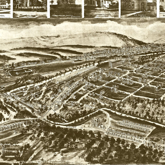 Vintage Map of Burnham, Pennsylvania, 1906 | Wall Art