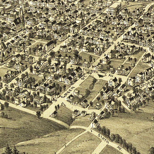 Vintage Map of California, Pennsylvania, 1902