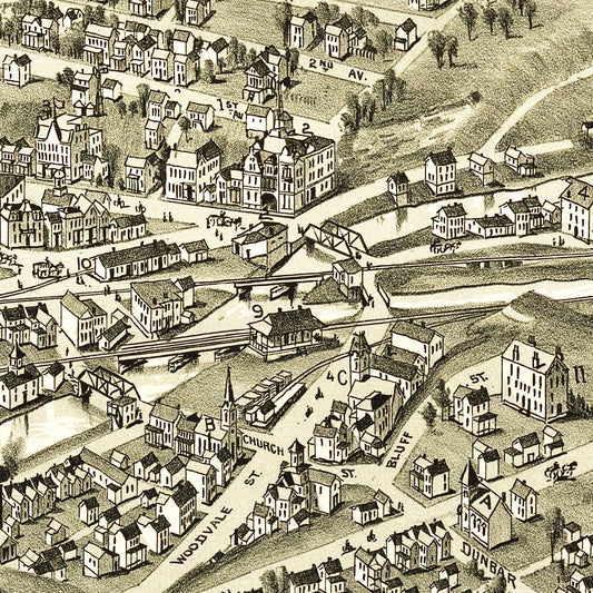 Vintage Map of Dunbar, Pennsylvania, 1900