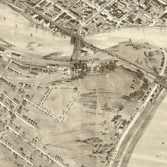 Vintage Map of Easton, Pennsylvania, 1900