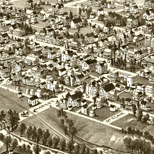 Vintage Map of Ligonier, Pennsylvania, 1900