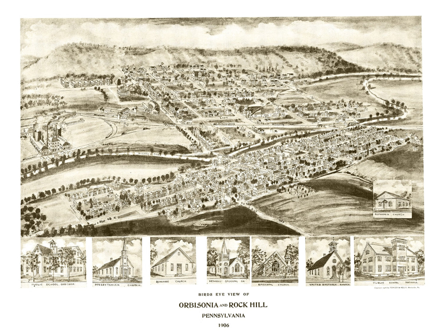 Vintage Map of Orbisonia, Pennsylvania, 1906