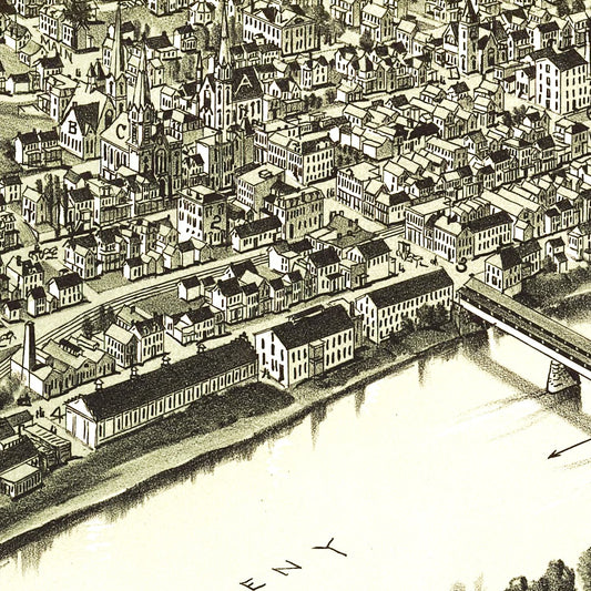 Vintage Map of West Newton, Pennsylvania 1900