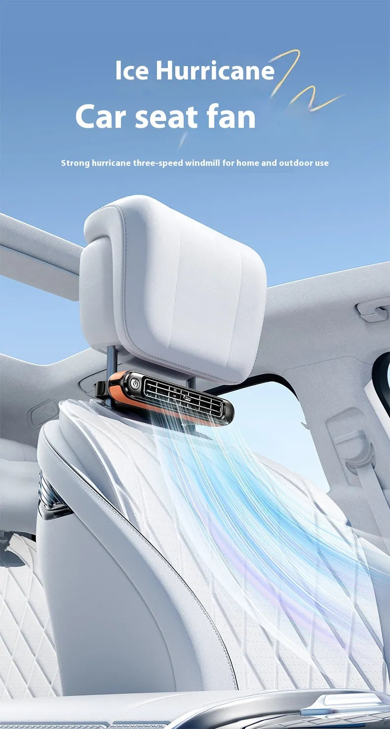 Adjustable USB car headrest fan for car seat