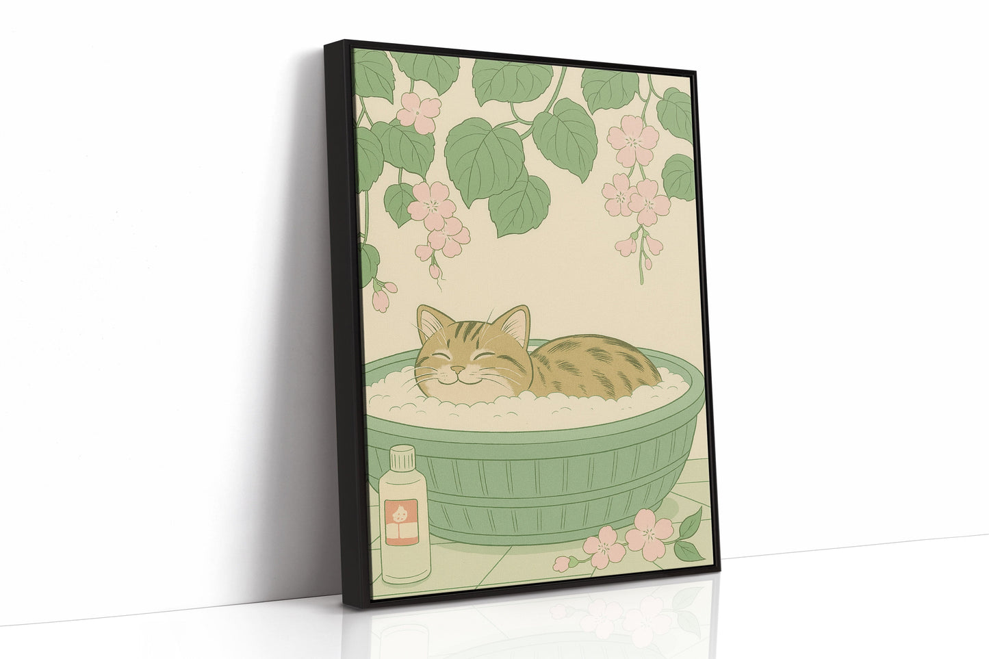 Soak and Purr Cat Spa Dreams Wall Art Print