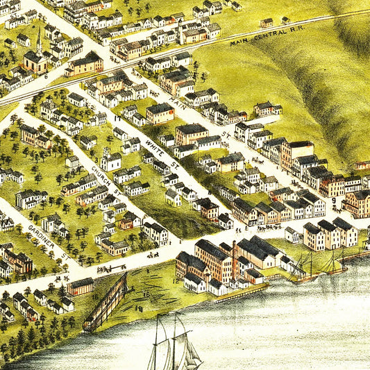 Vintage Map of Richmond, Sagadahoc County, Maine, 1878