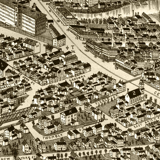 Vintage Map of Dover, New Hampshire, 1888
