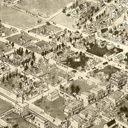 Vintage Map of Franklin, Virginia, 1907