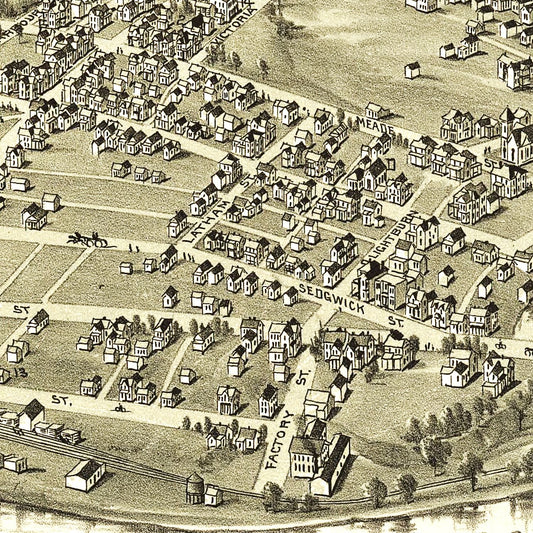 Vintage Map of Buckhannon, West Virginia, 1900
