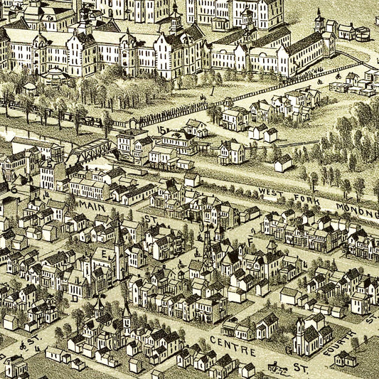 Vintage Map of Weston, West Virginia, 1900