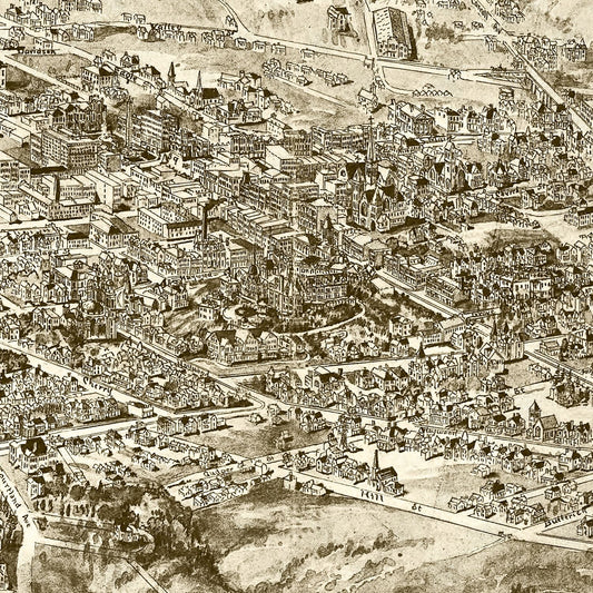 Vintage Map of Asheville, North Carolina, 1912