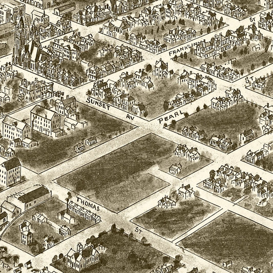 Vintage Map of Rocky Mount, North Carolina, 1907