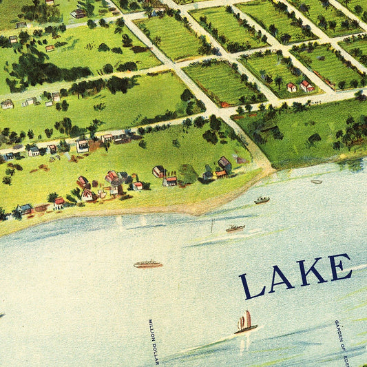 Vintage Map of Palm Beach & Lake Worth, Florida, 1915