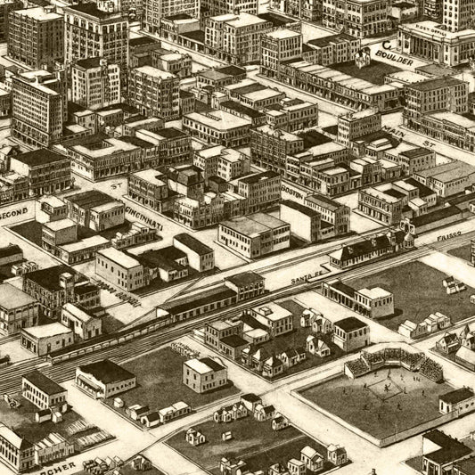 Vintage Map of Tulsa, Oklahoma, 1918
