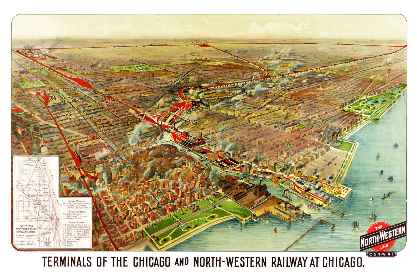 Vintage Map of Chicago, Illinois, 1902