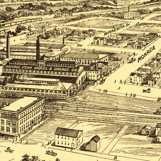 Vintage Map of Milwaukee, Wisconsin, 1906
