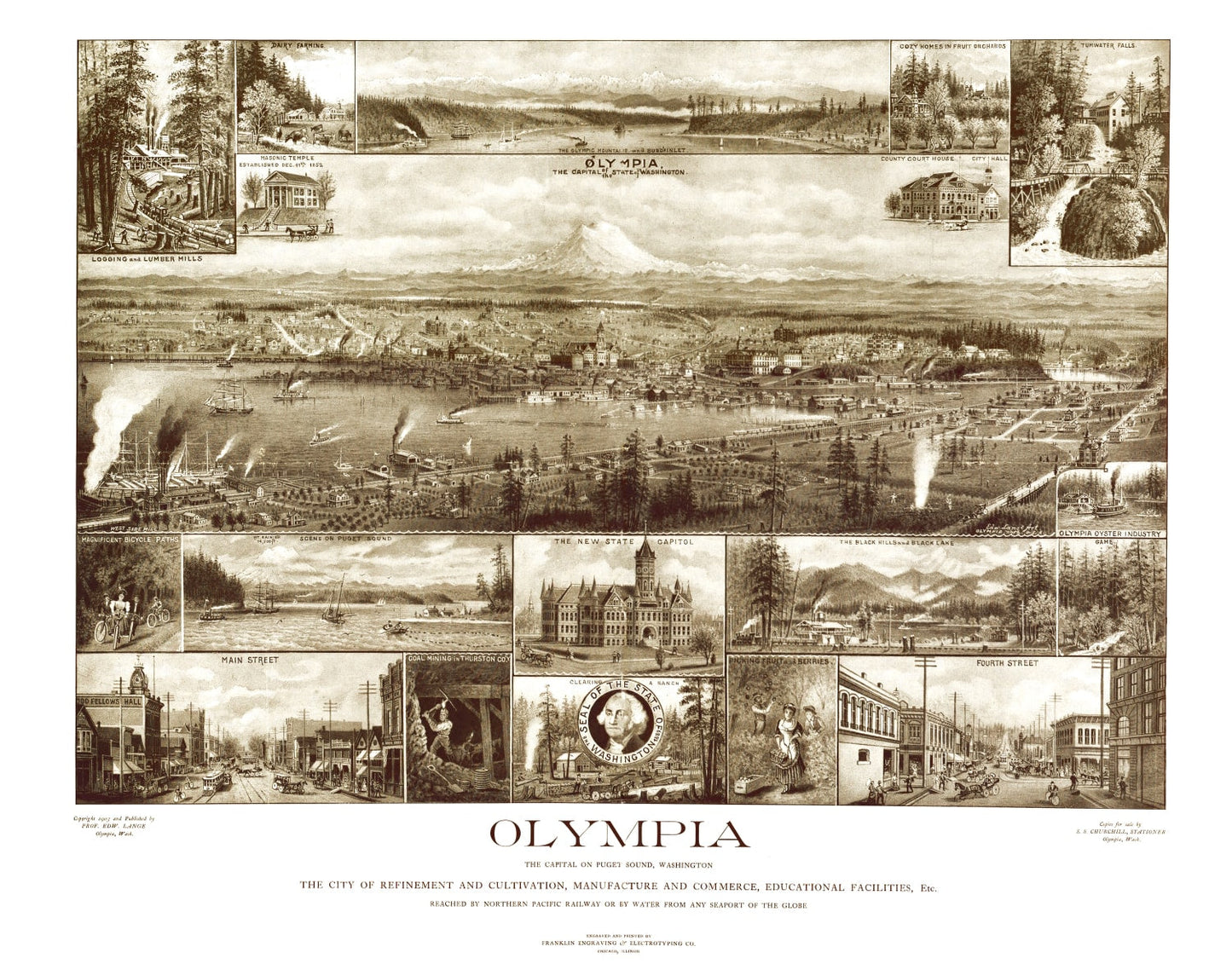 Vintage Map of Olympia, Washington, 1903