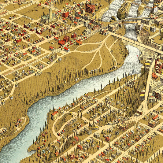 Vintage Map of Spokane, Washington, 1905