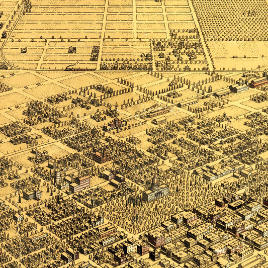 Vintage Map of Fresno, California, 1901