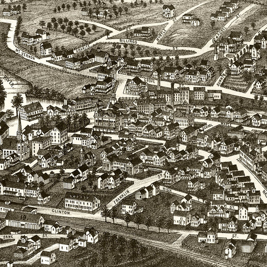 Vintage Map of Milford, New Hampshire, 1886