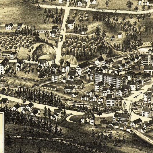 Vintage Map of Peterborough, New Hampshire, 1886