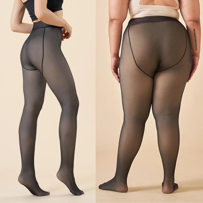 Fleece Lined Tights Sheer Warm Pantyhose for Winter