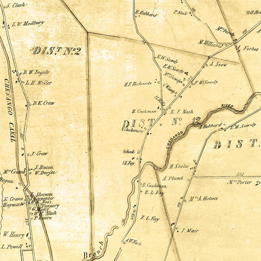 Vintage Map of Madison County, New York, 1858