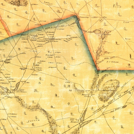 Vintage Map of Burlington County, New Jersey, 1859