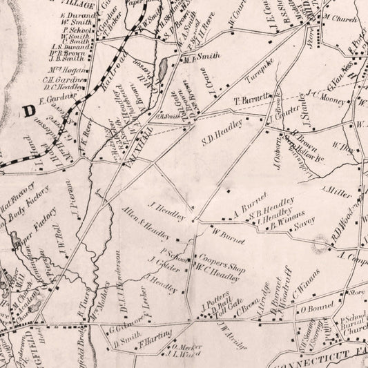 Vintage Map of Essex County, New Jersey, 1850