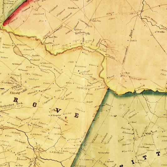 Vintage Map of Salem County, New Jersey, 1849