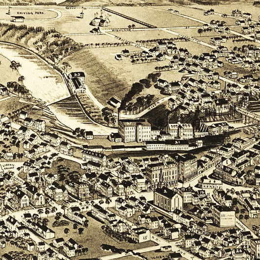 Vintage Map of Rochester, New Hampshire, 1884