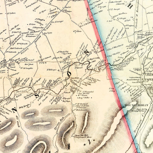 Vintage Map of Cumberland County, Pennsylvania 1858