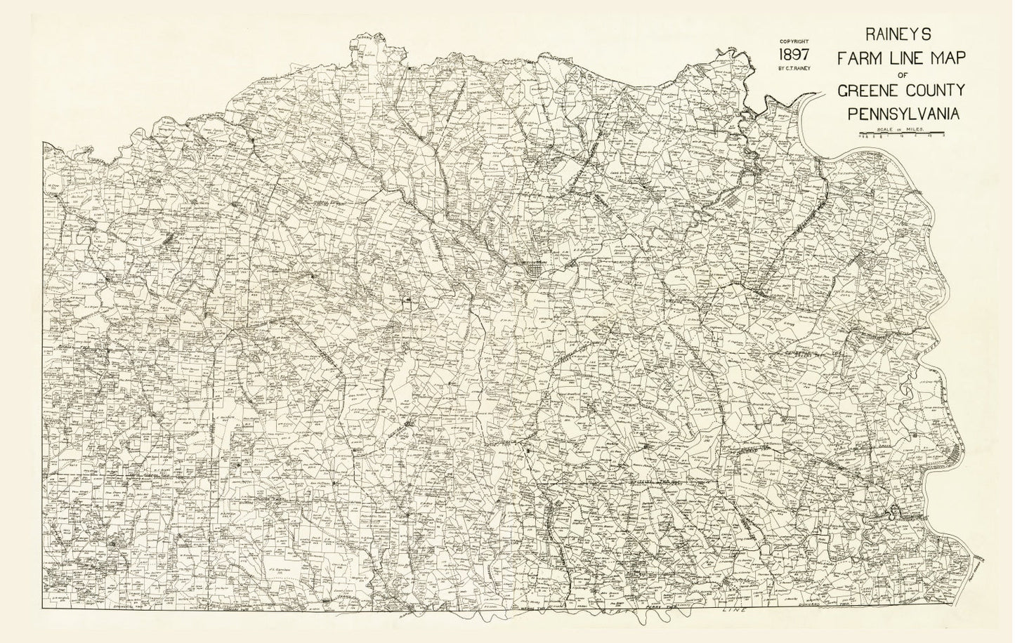 Vintage Map of Greene County, Pennsylvania, 1897