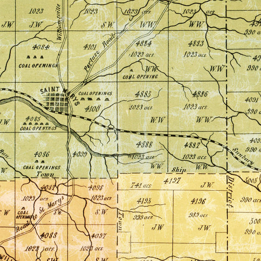 Vintage Map of Elk County, Pennsylvania 1855