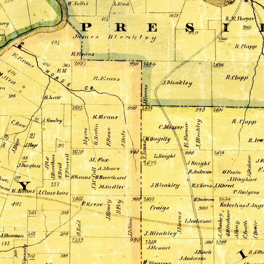 Vintage Map of Venango County, Pennsylvania, 1857