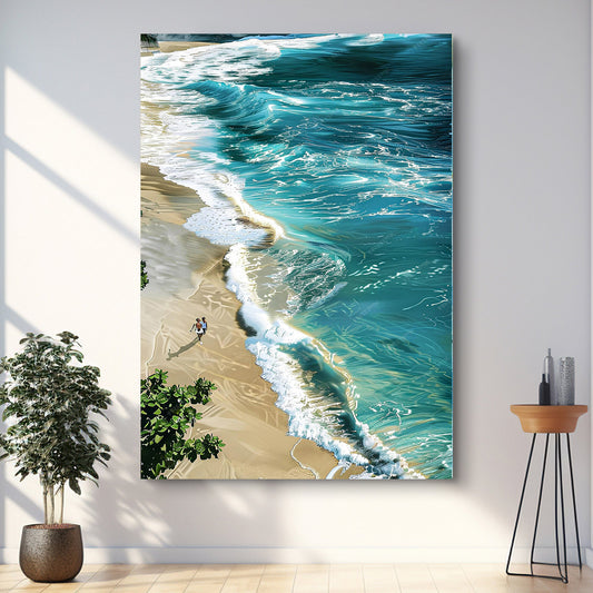 Beachfront Painting Coastal Canvas Wall Art